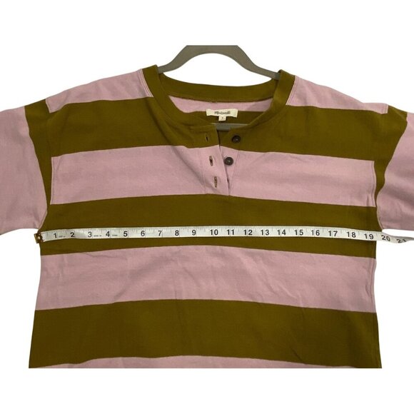 Madewell Women's Parkview striped Henley Tee Rugby Stripe women’s M boxy - Picture 8 of 10